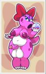  2021 4_fingers accessory anthro areola balls bedroom_eyes belly big_balls big_breasts big_nipples birdo blue_eyes breasts claws erection eyelashes fingers genitals gynomorph hair_accessory hair_bow hair_ribbon half-closed_eyes hi_res holding_object intersex looking_at_viewer mario_bros narrowed_eyes nintendo nipples non-mammal_breasts nude orb penis pink_body reptile ribbons scalie seductive slightly_chubby solo standing thick_thighs thisnameistaken vein veiny_penis video_games wide_hips 