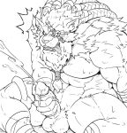  abs anthro balls bandage beard biceps big_balls big_penis blush bodily_fluids breath broad_shoulders cum cumshot dreadlocks edit ejaculation erection facial_hair felid genital_fluids genitals hi_res league_of_legends lion male mammal masturbation monochrome muscular muscular_anthro muscular_male navel nude open_mouth orgasm pantherine panting pecs penile penile_masturbation penis pubes rengar_(lol) riot_games simple_background solo stocky sweat thick_penis thick_thighs tongue tongue_out uncensored urakata5x video_games white_background 
