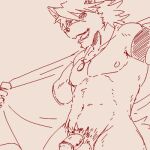  1:1 2020 abs anthro balls blush canid canine canis clothed clothing domestic_dog edit embarrassed genitals husky jewelry kemono kouya_(morenatsu) low_res male mammal morenatsu necklace nipples nordic_sled_dog open_clothing open_shirt open_topwear penis run_aki shirt sketch smile solo spitz topwear uncensored video_games visual_novel 