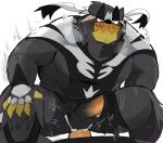  2020 anal anal_penetration anthro balls barazoku black_body black_fur black_nose blush edit erection fur genitals humanoid_genitalia humanoid_penis hyaku_(artist) kemono legendary_pok&eacute;mon male male/male nintendo penetration penis pok&eacute;mon pok&eacute;mon_(species) rapid_strike_style_urshifu simple_background solo_focus uncensored urshifu video_games white_background 