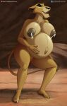  anthro bodily_fluids breasts dialogue disney duo el-loko english_text felid female genitals hi_res lactating lion male male/female mammal pantherine patreon pussy solo text the_lion_king url vaginal water_break zira 