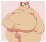  2021 anthro balls genitals hi_res inigo_(kusosensei) kemono kusosensei male mammal moobs nipples obese obese_anthro obese_male overweight overweight_anthro overweight_male penis simple_background solo ursid 