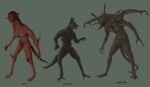  aboriginal absurd_res ambiguous_gender anthro breasts concept_art dulagal feral group hi_res humanoid jasper_lim lands_of_fire mammal marsupial monotreme monster nadubi reptile scalie whowhie 