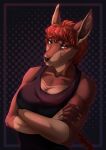  5_fingers absurd_res amber_eyes anthro breasts brown_hair canid canine clothed clothing deeless digital_media_(artwork) eyebrows eyelashes female fingers hair hi_res mammal 