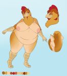  2013 3_toes 5_fingers anthro anus areola avian avian_caruncle beak belly big_belly big_breasts big_butt biped bird blue_background breasts brown_eyes brown_hair butt chest_tuft chicken claws color_swatch comb_(anatomy) curvy_figure dewlap_(anatomy) digital_media_(artwork) eyelashes feather_tuft feathers feet female finger_claws fingers francine_(mirandaarqayla) front_view full-length_portrait galliform gallus_(genus) genitals gradient_background hair head_crest headshot_portrait hi_res huge_breasts huge_thighs mature_anthro mature_female model_sheet multiple_angles multiple_images navel nipples non-mammal_breasts nude obese obese_anthro obese_female open_beak open_mouth overweight overweight_anthro overweight_female phasianid pink_areola pink_nipples portrait pussy rear_view red_tongue scuted_arms scutes shaded side_boob side_view simple_background solo standing sukebepanda tail_feathers tan_beak tan_body tan_claws tan_feathers thick_thighs toe_claws toes tongue tuft voluptuous wattle wide_hips 