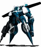  canopy floating gun highres holding holding_gun holding_weapon long_arms mecha nato_(shundatti) no_humans original science_fiction shadow solo weapon white_background wings 
