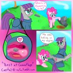  &lt;3 capital-h comic dialogue duo earth_pony equid equine female feral friendship_is_magic gaping gaping_pussy genitals hi_res horse mammal maud_pie_(mlp) my_little_pony nude pinkie_pie_(mlp) pony pussy rock sibling sister sisters 