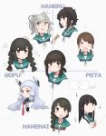  6+girls absurdres bangs black_hair blue_sailor_collar blunt_bangs blush braid brown_hair brush closed_eyes closed_mouth cropped_shoulders dress eyebrows_visible_through_hair fubuki_(kancolle) gloves graph grey_hair hair_ribbon hatsuyuki_(kancolle) headgear highres hime_cut holding isonami_(kancolle) kantai_collection long_hair low_ponytail ma_rukan messy_hair miyuki_(kancolle) multiple_girls murakumo_(kancolle) open_mouth pink_neckwear ponytail red_eyes ribbon sailor_collar sailor_dress school_uniform serafuku shirayuki_(kancolle) short_hair short_ponytail short_twintails sidelocks signature simple_background single_braid smile sparkle sweat tress_ribbon twintails umbrella uranami_(kancolle) usugumo_(kancolle) 