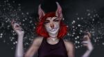  5_fingers anthro blue_eyes breasts canid canine canis clothed clothing deeless digital_media_(artwork) domestic_dog eyebrows eyelashes female fingers hair hi_res looking_at_viewer mammal red_hair teeth 