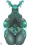  areola belly big_belly big_breasts bodily_fluids breasts cleft_of_venus female genitals hi_res horn humanoid lactating minecraft monster naudak peach_pussy pubes thick_thighs video_games warden_(minecraft) 