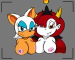  absurd_res anthro crossover disney duo female female/female hekapoo hi_res humanoid rouge_the_bat simple_background six343 sketch sonic_the_hedgehog_(series) star_vs._the_forces_of_evil 