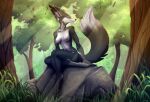  anthro big_ears blizzard_entertainment breasts canid canine cute_face digital_drawing_(artwork) digital_media_(artwork) ears_back female fennec forest fox happy mammal nipples nude pawpads paws piercing pinup pinup_pose pivoted_ears plant pose smile solo solo_focus sunny sunny_way tree video_games vulpera warcraft 