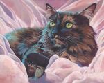  ambiguous_gender domestic_cat felid feline felis feral looking_up mammal oil_painting_(artwork) painting_(artwork) prick_ears realistic solo traditional_media_(artwork) whiskers white_inner_ear_fluff yuezeng-mn 