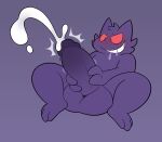  anthro balls big_balls big_penis birdvian bodily_fluids cum cumshot drooling ejaculation gengar genital_fluids genitals hi_res male masturbation nintendo penile penile_masturbation penis pok&eacute;mon pok&eacute;mon_(species) saliva simple_background solo spread_legs spreading video_games 