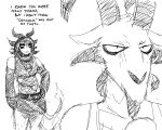  anthro bovid caprine demon dialogue duo female goat hladilnik lucy_(hladilnik) mammal shay_(hladilnik) text tongue 