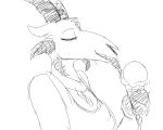  bone bovid caprine comic demon dessert female food goat hladilnik ice_cream ice_cream_cone licking mammal skull solo tongue tongue_out 