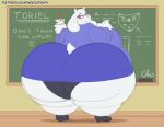  anthro beverage big_butt bovid butt caprine chalkboard eyewear female glasses goat huge_butt hyper hyper_butt mammal nekocrispy solo toriel undertale video_games 