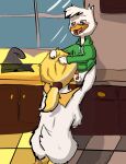  age_difference anatid anseriform anthro avian bird bodily_fluids corvusandillion cum cum_in_mouth cum_inside disney duck ducktales ducktales_(2017) duo female genital_fluids goldie_o&#039;gilt grabbing_hair hi_res louie_duck male male/female oral size_difference young 