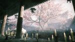  absurdres architecture bridge building candle candlestand cherry_blossoms commentary east_asian_architecture fire highres hisamesy huge_filesize jizou no_humans original pagoda pillar plant rock scenery stone_lantern tree 