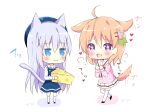  +_+ 2girls :d ahoge animal_ears bangs bitter_crown blue_dress blue_eyes blue_hair brown_hair cardigan cat_ears cat_girl cat_tail closed_mouth dog_ears dog_girl dog_tail dress drooling eyebrows_visible_through_hair gochuumon_wa_usagi_desu_ka? hair_between_eyes hair_ornament heart hoto_cocoa hoto_cocoa&#039;s_school_uniform kafuu_chino kafuu_chino&#039;s_school_uniform kemonomimi_mode long_hair multiple_girls open_mouth pink_cardigan pleated_skirt sailor_collar saliva school_uniform serafuku shirt skirt sleeveless sleeveless_dress smile tail tail_wagging thighhighs very_long_hair white_background white_legwear white_sailor_collar white_shirt white_skirt x_hair_ornament 