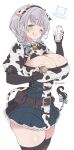  1girl animal_ears ass baby_bottle between_breasts blue_collar bottle braid breasts carrot_hair_ornament chest_strap collar cow cow_ears cow_girl english_text food-themed_hair_ornament green_eyes hair_ornament highres hololive huge_breasts mole mole_on_breast motherly off-shoulder_sweater off_shoulder shirogane_noel short_hair silver_hair smile snowflake_choker solo strap_between_breasts sweater thick_thighs thighs tongue tongue_out vinhnyu virtual_youtuber wrist_guards 