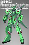  character_name clenched_hands crossbone_gundam crossbone_gundam_ghost csg glowing glowing_eyes grey_background gundam highres korean_commentary mecha mobile_suit no_humans orange_eyes phantom_gundam science_fiction solo standing 