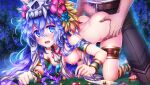  1boy 1girl armlet ass_grab bangs blue_eyes blue_flower blue_hair bracelet braid breasts censored doggystyle eyebrows_visible_through_hair flower game_cg hair_between_eyes hair_flower hair_ornament hetero imminent_sex iolite_link jewelry long_hair mosaic_censoring nipples official_art open_mouth penis red_flower sana_naweue sex sex_from_behind shiny shiny_hair shiny_skin small_breasts thigh_strap very_long_hair 