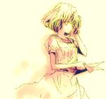  1girl aoki_yuriko bakuman dress holding holding_hair holding_paper jewelry necklace ohanaya paper short_hair solo white_dress 