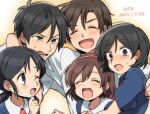  1boy 3girls black_hair blush brother_and_sister closed_eyes corpse_party corpse_party_(pc-98) group_hug hairband hug itukik kishinuma_yoshiki kishinuma_yoshiki_(pc-98) long_hair mochida_satoshi mochida_satoshi_(pc-98) mochida_yuka mochida_yuka_(pc-98) multiple_girls nakashima_naomi nakashima_naomi_(pc-98) school_uniform shinozaki_ayumi shinozaki_ayumi_(pc-98) short_hair siblings smile twintails 