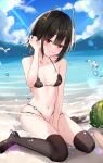  ariel_(kumo_desu_ga_nani_ka?) bikini dongyue_sakura kumo_desu_ga_nani_ka? swimsuits thighhighs wet 