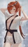  erect_nipples japanese_clothes jfjf no_bra open_shirt see_through tagme wet wet_clothes 