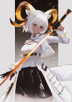  animal_ears arknights carnelian_(arknights) horns qianzhaojihuajipao sword 