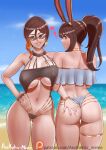  aestheticc-meme animal_ears ass ass_grab bikini bunny_ears cameltoe coco_adel erect_nipples garter megane rwby swimsuits thong underboob velvet_scarlatina 