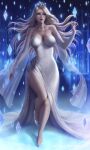  dress elsa_(frozen) frozen no_bra wickellia 