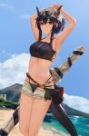  arknights bikini blitzkrieg_(index_unknown) ch&#039;en_(arknights) horns megane swimsuits tail weapon 