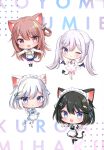  animal_ears chibi maid masayo_(gin_no_ame) nekomimi tail wings 