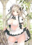  bra lingerie maid open_shirt pantsu saitom skirt_lift thighhighs 