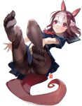  animal_ears feet moko_(moko/moko) pantsu pantyhose skirt_lift special_week_(umamusume) tail uma_musume_pretty_derby uniform 