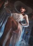  alcina_dimitrescu cleavage dress monori_rogue no_bra resident_evil see_through skirt_lift thighhighs 