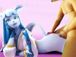  3d absurdres animal_ears ectasy26 furry gen_1_pokemon gen_4_pokemon glaceon highres long_hair md5_mismatch no_humans pikachu pokemon pokemon_(creature) sportswear tail 