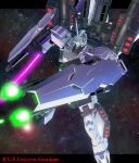  arm_cannon assault_visor beam_saber blue_visor character_name commentary_request firing full_armor_unicorn_gundam gundam gundam_unicorn highres holding holding_sword holding_weapon horns looking_down mecha mecha_focus missile_pod moyashi_(karamisouma) robot science_fiction shield single_horn solo space sword unicorn_gundam weapon 