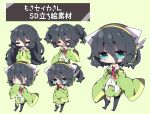  &gt;_&lt; 1girl :&lt; asymmetrical_legwear bangs black_hair black_legwear blue_eyes blush bottle breasts chibi closed_eyes closed_mouth collared_shirt commentary_request drooling eyebrows_visible_through_hair fang green_background green_jacket green_skirt hair_between_eyes headphones headset highres jacket kyoumachi_seika large_breasts long_sleeves milkpanda mouth_drool multiple_views navel necktie nose_blush object_hug open_mouth parted_lips ponytail red_neckwear shirt short_eyebrows skirt sleeves_past_fingers sleeves_past_wrists thick_eyebrows thighhighs thighhighs_pull translation_request triangle_mouth voiceroid white_shirt wide_sleeves |_| 