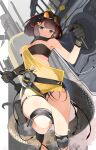  arknights eunectes_(arknights) garter no_bra onkyi pointy_ears see_through tail torn_clothes 