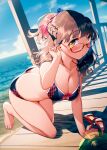  bikini blew_andwhite cleavage megane swimsuits 