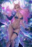  ahri animal_ears bikini garter kitsune league_of_legends swimsuits tail zarory 