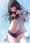  amochin bikini cleavage kazane_hiyori open_shirt see_through swimsuits the_idolm@ster the_idolm@ster_shiny_colors 