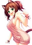  animal_ears maekawa_miku nekomimi no_bra sweater tagme tail the_idolm@ster the_idolm@ster_cinderella_girls transparent_png 