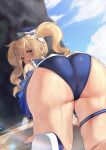  ass barbara_(genshin_impact) garter genshin_impact maskwolf swimsuits wet 