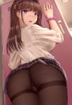  ass bra cameltoe pantsu pantyhose see_through seifuku skirt_lift skywalker0610 tagme thong 