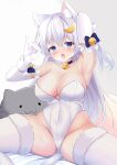  animal_ears kurashina_yuzuki leotard nekomimi no_bra tail thighhighs 